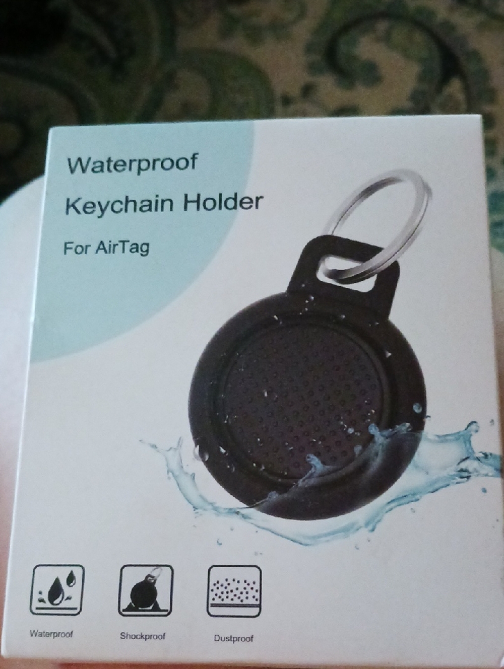Black Waterproof Keychain Holder for AirTag by